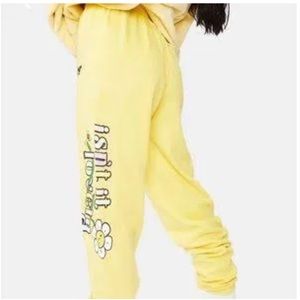 Revolve BSR Samii Ryan Yellow "Isn't It She Lovely" Sweatpants Jogger M